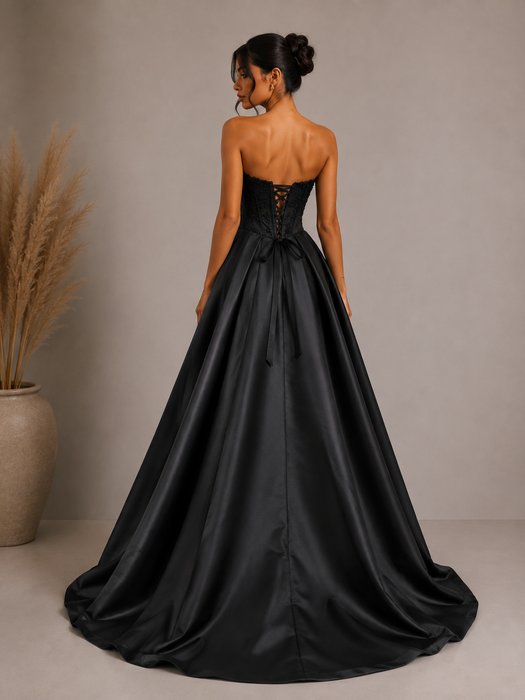 Robe de Soirée Corset Perlé Jupe Princesse